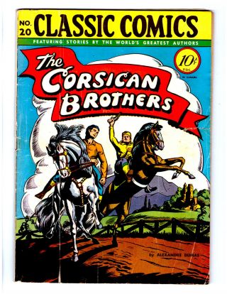 Classic Comics 20 Hrn (20) In Vg Classic Illustrated 1st Ed Corsican Brothers