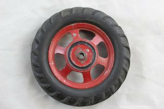 Vintage Hubley Kiddie Toys Red Tractor Wheel 4 3/16 " Diameter Rubber