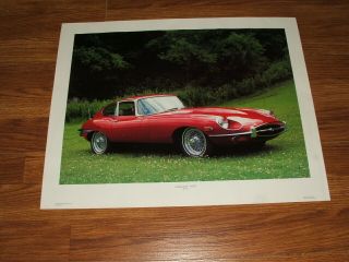 Rare Jaguar Xke 2,  2 Poster Vintage 1985 By Power Graphics Stock 924 Sports Car