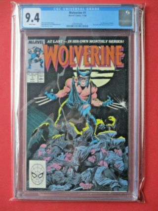 Wolverine 1 - Cgc 9.  4 - Marvel 1988 - Premiere Issue Of 1st Ongoing Series