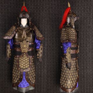 Asian Antiques China Three Kingdoms General Helmet And Armor Coat Clothing