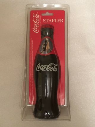 Vintage Coca Cola 1998 Coke Bottle Shape Stapler Pkg