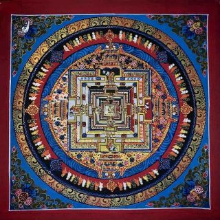 Masterpiece Handpainted Tibetan Kalchakra Manala Thangka Painting Chinese Aa