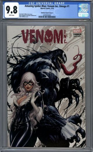 Spider - Man: Venom Inc.  Omega 1 Tyler Kirkham Variant Black Cat Cgc 9.  8