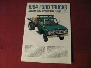1964 Ford Truck Showroom Sales Sheet Brochure Rig Semi Old Tractor Trailer