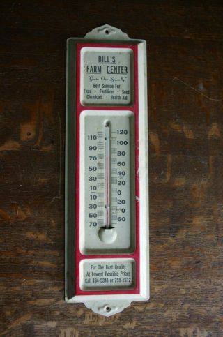Vintage Wall Thermometer Advertising Bill 