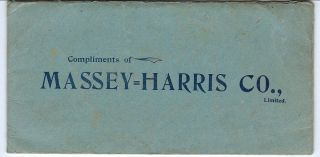 Illus.  Advertising Pocket Book From Massey - Harris Co,  Ltd.  Toronto,  Canada C1900