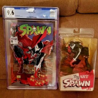 Spawn 8 Cgc 9.  6 & Spawn Cover Art 26 Action Figure By Mcfarlane Toys