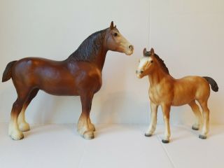 Vintage Breyer Clydesdale Mare And Foal