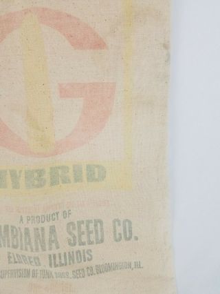 Vtg Funk ' s G Hybrid Columbiania Seed Co Corn Sack Eldred Illinois Bag Farming 3