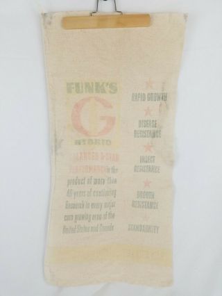 Vtg Funk ' s G Hybrid Columbiania Seed Co Corn Sack Eldred Illinois Bag Farming 4