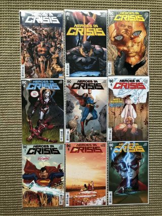 Heroes In Crisis 1 - 9 Complete Series Tom King Nm Superman Batman Flash Dc Comics