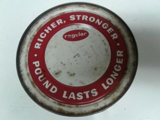 Vintage Hills Brothers Coffee Tin - Rare 1 lb.  - Red Can Brand 5
