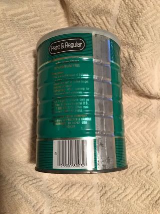 VINTAGE COFFEE TIN CAN FOLGERS AROMA ROASTED 13 OZ GREEN WITH LID 4