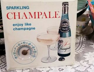Vintage Sparkling Champale Thermometer Sign / Beer / Cigar / Gas Oil / Wine