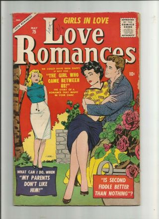 Girls In Love,  Love Romances 75 From 1958.  Matt Baker Art.  Sheen.