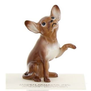 Brown And White Chihuahua Miniature Dog Figurine Handmade By Hagen - Renaker Usa
