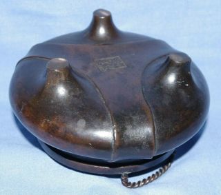 Very Fine Antique Chinese Bronze Censer With Handles & 6 character seal mark 7