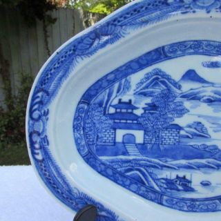 FINE ANTIQUE 18thC CHINESE QIANLONG BLUE & WHITE PLATTER DISH 2