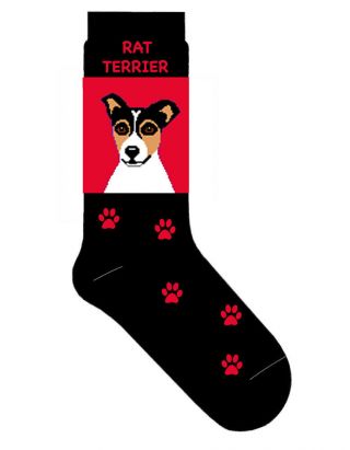Rat Terrier Crew Socks Unisex Red