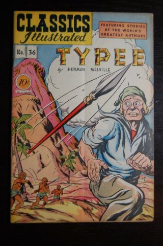 Classics Illustrated Comics 36 Typee 4/1947 Edition