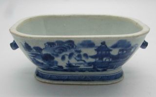Antique Chinese 18thc Qianlong Blue And White Bowl / Tureen