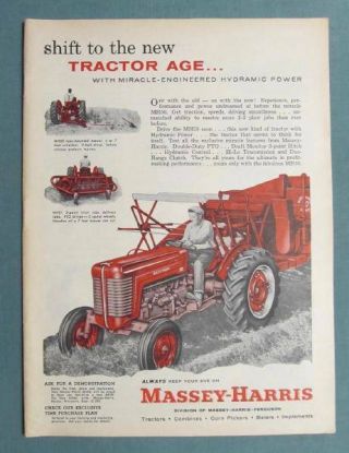 1957 Massey Harris Tractor Ad Mh 50 Shift To The Tractor Age