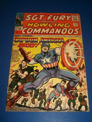 Sgt.  Fury & His Howling Commandos 13 Silver Age Vg 1st Solo Captain America Key