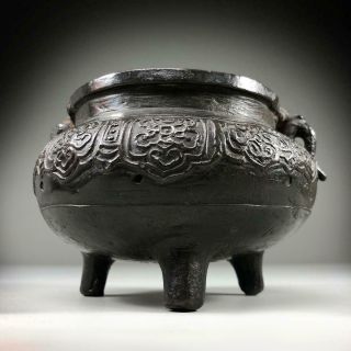 Good Antique Chinese Bronze Tripod Censer Incense Burner Yuan / Ming Dynasty