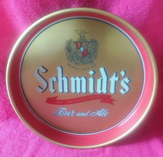 Vintage Schmidts Beer And Ale Tray Sign Of Philadelphia