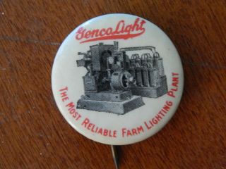 1920`s Genco Light Plant Advertising Button