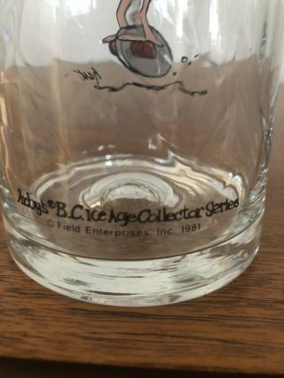 ARBY’S 1981 B.  C.  COMIC ICE AGE COLLECTOR’S DRINKING GLASS HART CAVEMAN 3