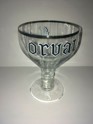 Orval Bier - Orval Glass Belgium Beer Glass Chalice With Silver Rim
