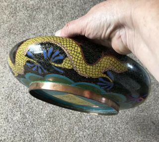FINE QUALITY ANTIQUE CHINESE CLOISONNE DRAGON BOWL CENSER CHARACTER MARK 7