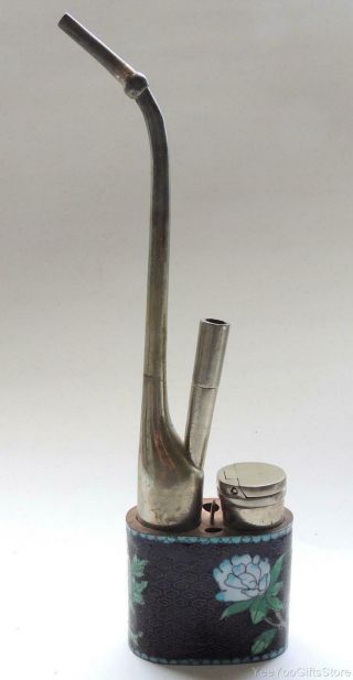 Old Chinese Silver Cloisonne Tobacco/cigarette Holder - Smoking Pipe - Hookah