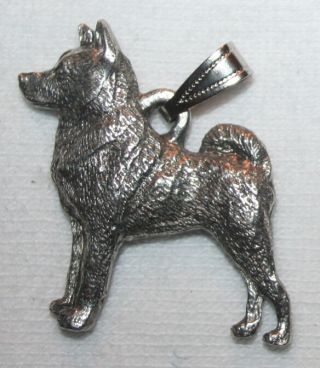 Norwegian Elkhound Dog Harris Fine Pewter Pendant Jewelry Usa Made