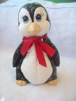 Vintage Penguin Kimple Mold Corp Polka Dot Animal Figurine 7 " Tall Ceramic 1980s