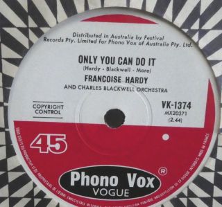 Francoise Hardy Only You Can Do It 45 Vogue Australia Vk - 1374 7