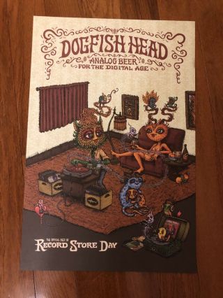 Marq Spusta Dogfishhead Record Store Day Poster Analog Beer For The Digital Age