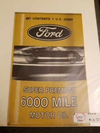 Ford Motor Oil Vintage Paper Advertisement