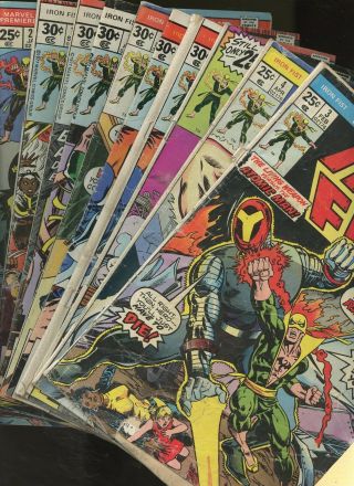 Iron Fist 3,  4,  5,  9,  9,  10,  12,  13,  15,  20 10 Books Marvel Comics 2nd Issue Vol.  1
