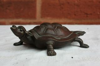 19th Century Chinese/Japanese Silver Inlaid Bronze Tortoise 2