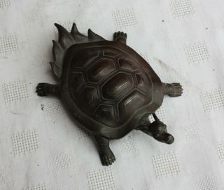 19th Century Chinese/Japanese Silver Inlaid Bronze Tortoise 3