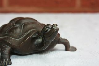 19th Century Chinese/Japanese Silver Inlaid Bronze Tortoise 4