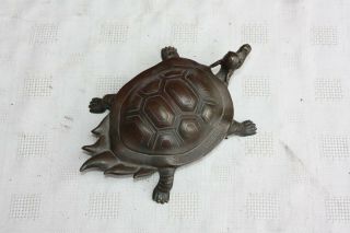 19th Century Chinese/Japanese Silver Inlaid Bronze Tortoise 5
