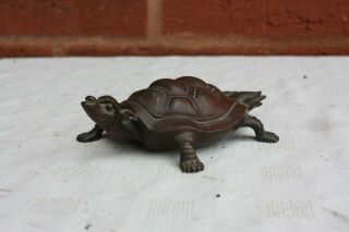 19th Century Chinese/Japanese Silver Inlaid Bronze Tortoise 7
