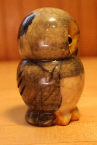 Vintage Hand Carved Alabaster Italian Marble Stone Owl Paperweight 3