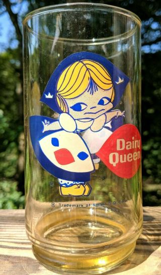 Vintage Little Miss Dairy Queen Dutch Maid Drinking Glass 1960s Logo