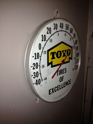 Vintage Toyo Tires Of Excellence Advertising Thermometer Jumbo Dial Company Ohio 4