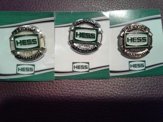 Set Of Hess Service Champion Pins Gold Silver Bronze